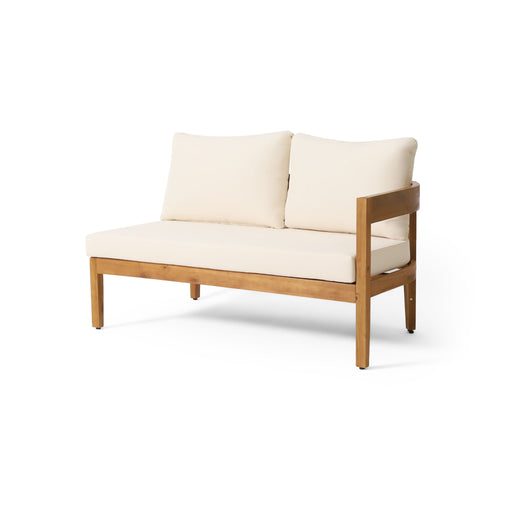 Noble House Brooklyn 2-seater sofa with plush cushions and modern design, upholstered in neutral fabric.
