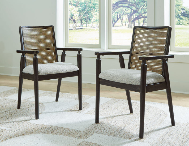 Galliden - Dining Upholstered Arm Chair (Set of 2) - Black - R&R Furniture Gallery (Fountain Valley, CA)