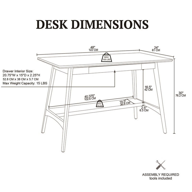 Parker - Desk With Storage Shelf - Off White / Pecan - R&R Furniture Gallery (Fountain Valley, CA)