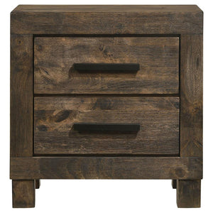 2 Drawer Nightstand - Brown Wood