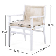 Outdoor Acacia Wood Patio Dining Armchair (Set of 2) - R&R Furniture Gallery (Fountain Valley, CA)