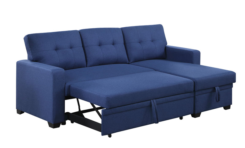 Upholstered Pull Out Sectional Sofa With Chaise - R&R Furniture Gallery (Fountain Valley, CA)