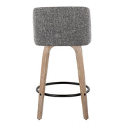 Toriano - Contemporary Fixed-Height Counter Stool & Swivel With Round Footrest (Set of 2) - R&R Furniture Gallery (Fountain Valley, CA)