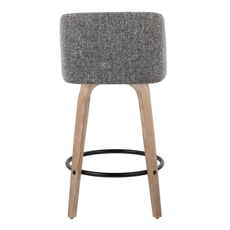 Toriano - Contemporary Fixed-Height Counter Stool & Swivel With Round Footrest (Set of 2) - R&R Furniture Gallery (Fountain Valley, CA)
