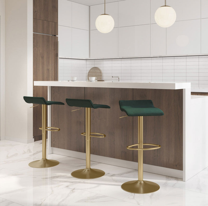 Lumi Source contemporary adjustable height barstools with swivel and oval footrest, set of 2, featuring sleek modern design