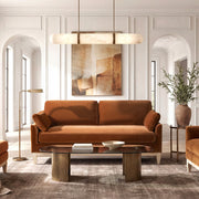 Jennifer Taylor Home Pasadena Modern Farmhouse Sofa in neutral fabric, showcasing a stylish stationary sofa with plush cushions.