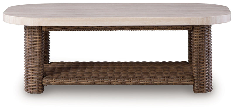 Dolan Creek - Rectangular Cocktail Table - Beige / Brown - R&R Furniture Gallery (Fountain Valley, CA)