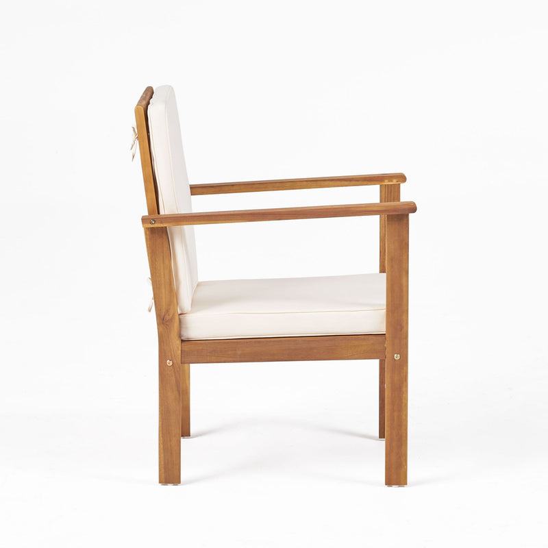 3 Piece Patio Set With Slatted Design, 2 Club Chairs And Coffee Table - Brown - R&R Furniture Gallery (Fountain Valley, CA)