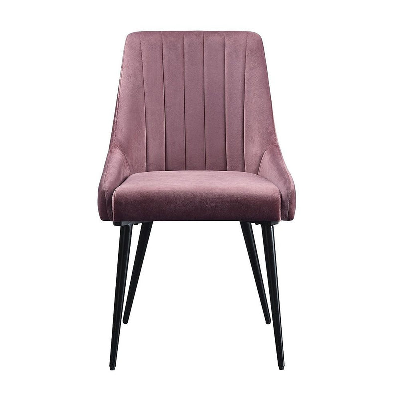 Riley - Side Chair (Set of 2) - Pink Fabric & Black - R&R Furniture Gallery (Fountain Valley, CA)