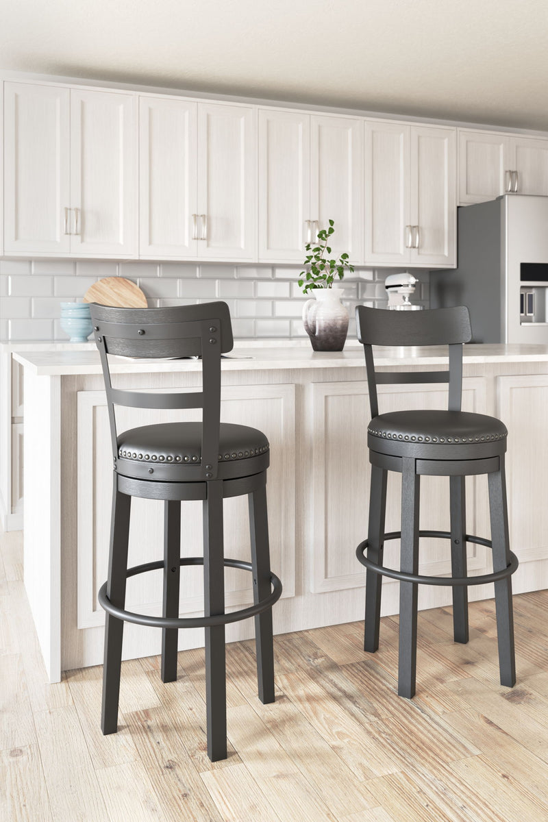 Valebeck - Tall Upholstered Swivel Barstool - R&R Furniture Gallery (Fountain Valley, CA)