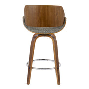 Lumi Source Fabrizzi mid-century modern counter stool set with swivel, round footrest, and sleek design in a stylish finish.