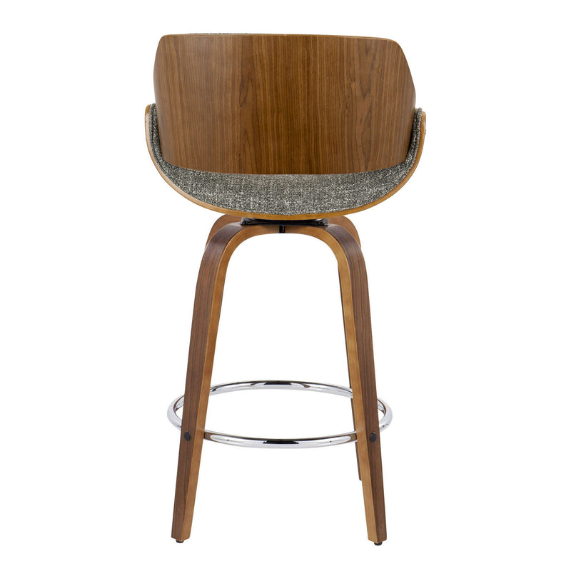 Lumi Source Fabrizzi mid-century modern counter stool set with swivel, round footrest, and sleek design in a stylish finish.