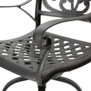 Outdoor Cast Aluminum Swivel Bar Stool With Scrolled Arms - Bronze - R&R Furniture Gallery (Fountain Valley, CA)