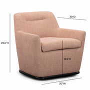Mado - Textured Fabric Swivel Accent Chair - Peach - R&R Furniture Gallery (Fountain Valley, CA)