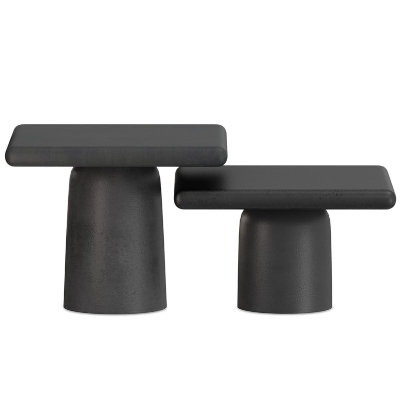 Zachary - 2 Piece Set Cast Aluminum Coffee Table - Black - R&R Furniture Gallery (Fountain Valley, CA)