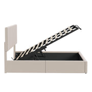 Elegant Upholstered Platform Bed With Hydraulic Storage System - R&R Furniture Gallery (Fountain Valley, CA)