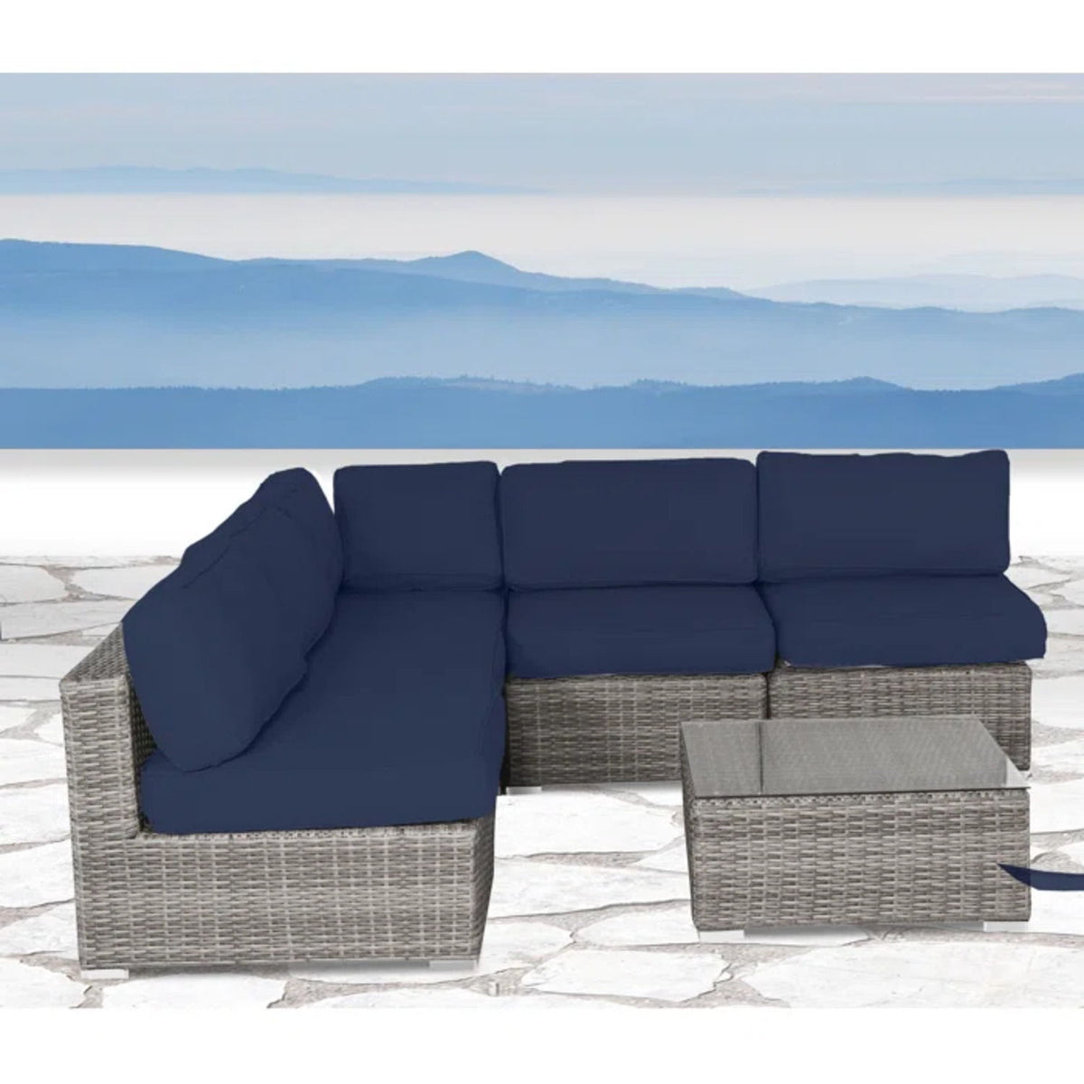 Outdoor Wicker Seating Group With Cushions