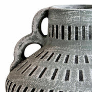 Earthenware - Aztec Wide Flower Vase - Blue - R&R Furniture Gallery (Fountain Valley, CA)