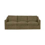 Classic Home Kipton upholstered stationary sofa with plush cushions and a stylish fabric finish, shown in a cozy living room setting.