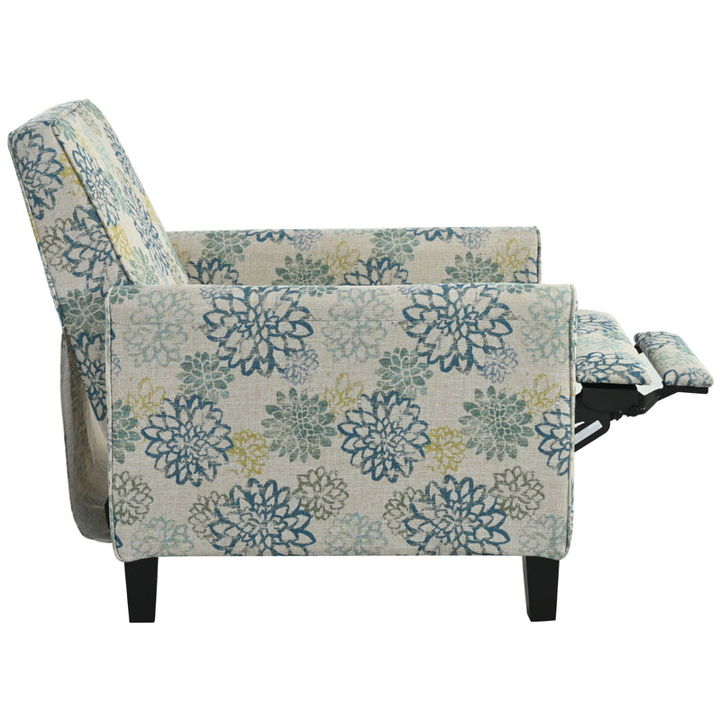 Push Back Upholstered Recliner Armchair