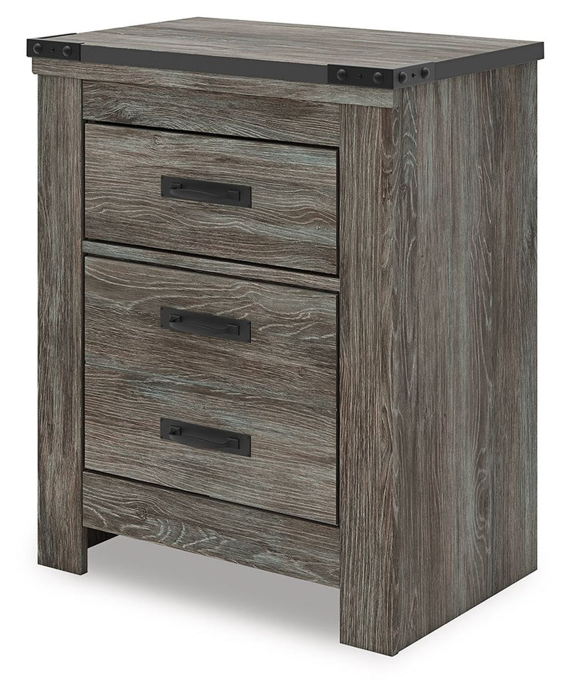 Frandern - Two Drawer Night Stand - Gray - R&R Furniture Gallery (Fountain Valley, CA)