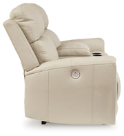Dahlmoore - Dbl Power Reclining Loveseat With Console - Almond - R&R Furniture Gallery (Fountain Valley, CA)