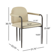 Modern Dining Chair (Set of 2) With Iron Frame - Espresso / Khaki - R&R Furniture Gallery (Fountain Valley, CA)