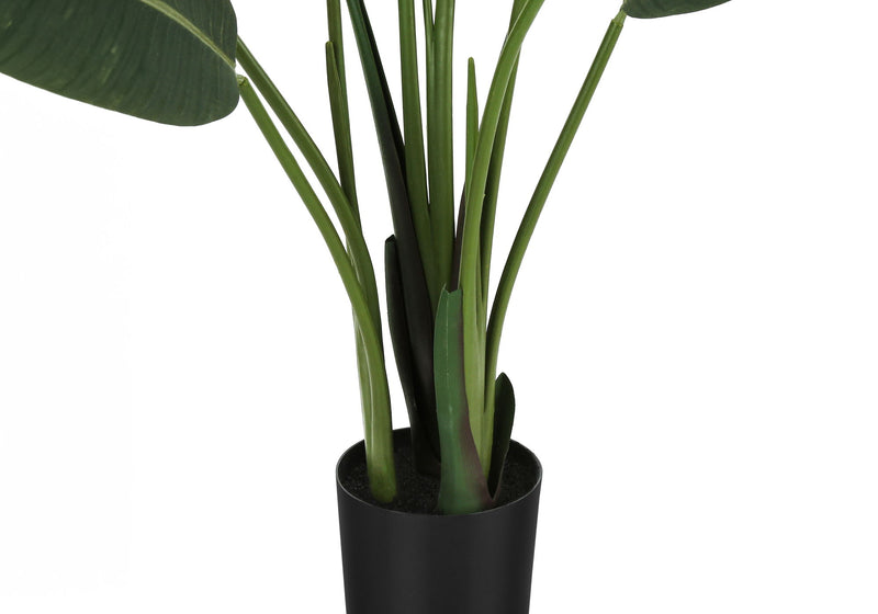 60" Tall, Artificial Plant, Bird Of Paradise Tree, Indoor, Faux, Fake, Floor, Greenery, Potted, Decorative - Green / Black - R&R Furniture Gallery (Fountain Valley, CA)
