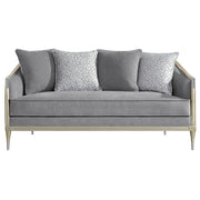 Fernando - Loveseat With 4 Pillows - Gray Chenille & Champagne - R&R Furniture Gallery (Fountain Valley, CA)