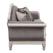 Florian - Sofa With 4 Pillows - Gray Fabric & Antique White - R&R Furniture Gallery (Fountain Valley, CA)