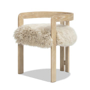 Millwick low back dining arm chair in natural blonde wood with a sleek, modern design by Jennifer Taylor Home.