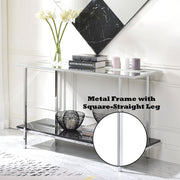Angwin - Console Table - Mirrored, Faux Marble Top & Chrome - R&R Furniture Gallery (Fountain Valley, CA)