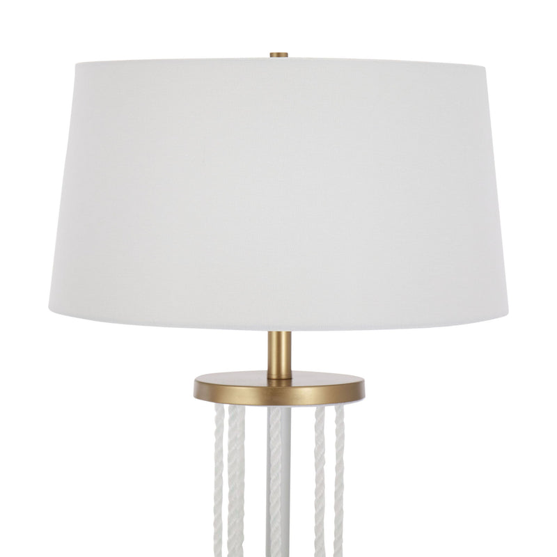 Lumi Source Rope Contemporary Floor Lamp in natural and white finish with a woven rope design, standing on a round base.