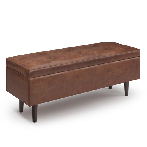 Shay - Large Square Coffee Table Storage Ottoman Mid-Century Style - R&R Furniture Gallery (Fountain Valley, CA)