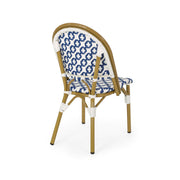Noble House French Bistro Chair with armless design, durable rattan seat, and aluminum frame for stylish outdoor or indoor use.