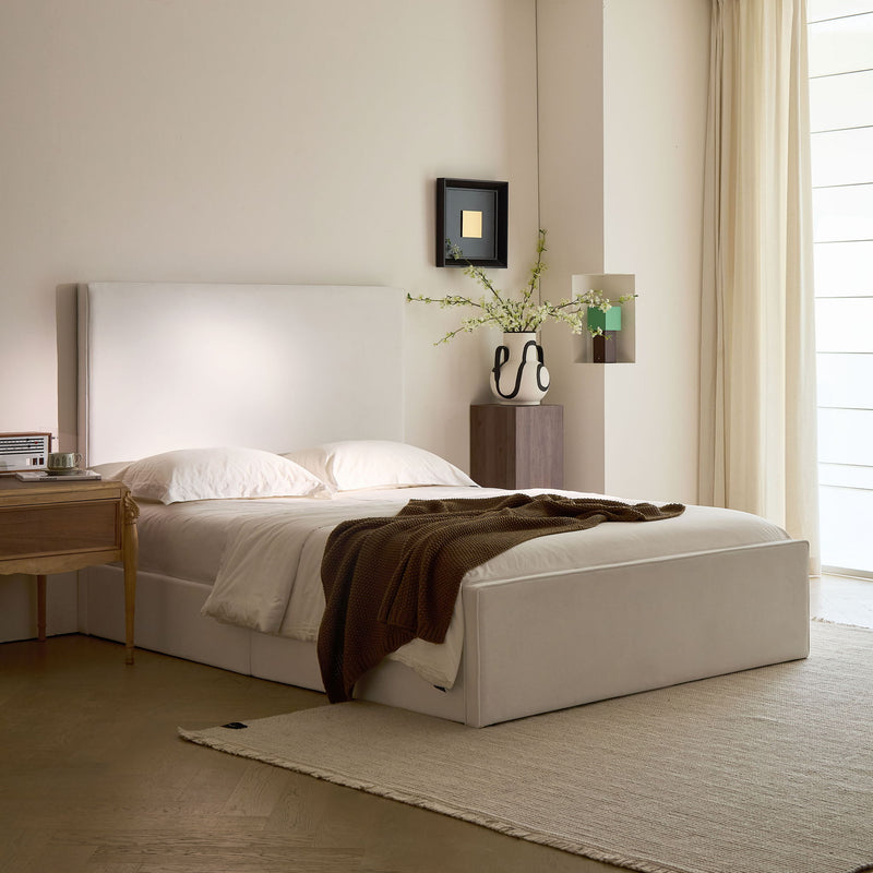 Lucas - Tall Headboard Upholstered Bed - R&R Furniture Gallery (Fountain Valley, CA)