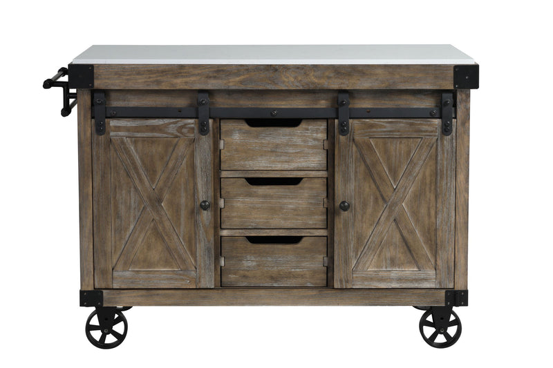 Alforvott - Kitchen Island - Marble Top & Weathered Gray - R&R Furniture Gallery (Fountain Valley, CA)