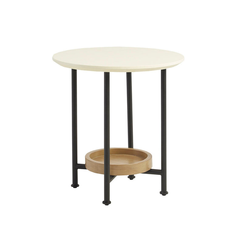 Oval End Table - White / Natural - R&R Furniture Gallery (Fountain Valley, CA)
