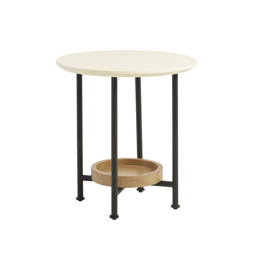 Oval End Table - White / Natural - R&R Furniture Gallery (Fountain Valley, CA)