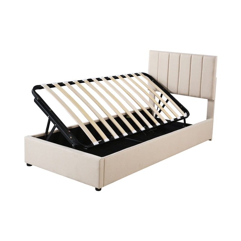 Upholstered Platform Bed With A Hydraulic Storage System - R&R Furniture Gallery (Fountain Valley, CA)