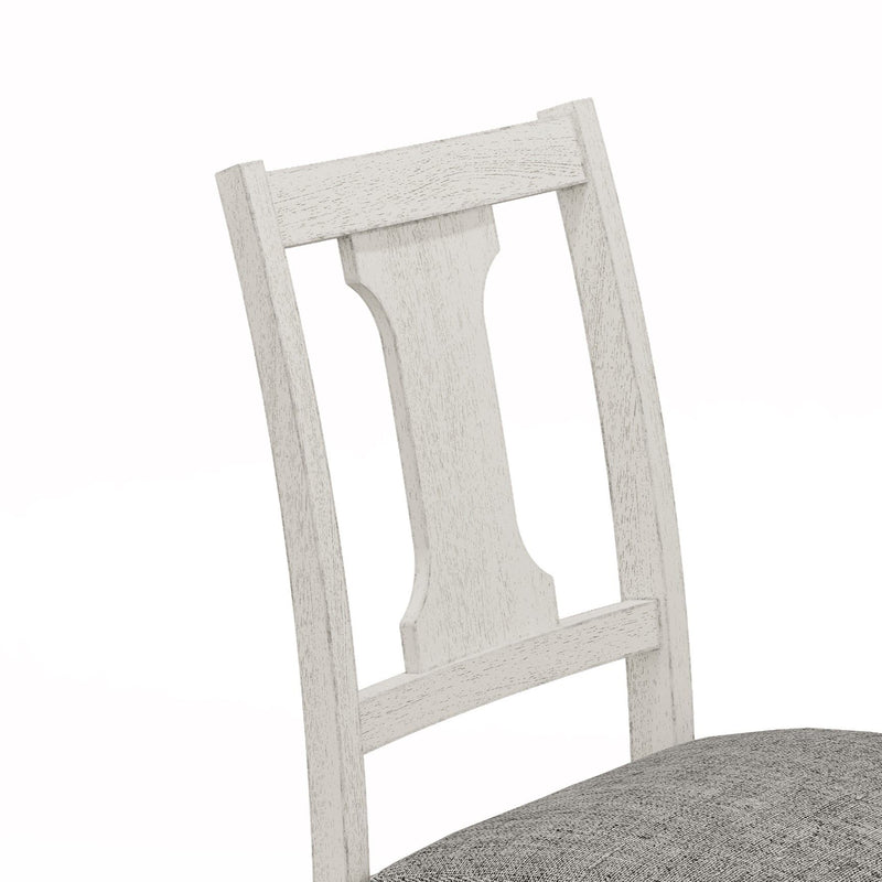 Tannen - Round 5 Piece Dining Table (Set of 5) - White / Gray