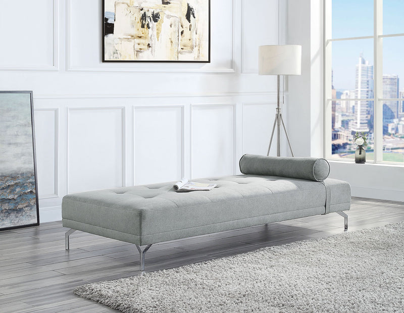 Quenti - Sofa Bed With Pillow - Gray Melange Velvet - R&R Furniture Gallery (Fountain Valley, CA)