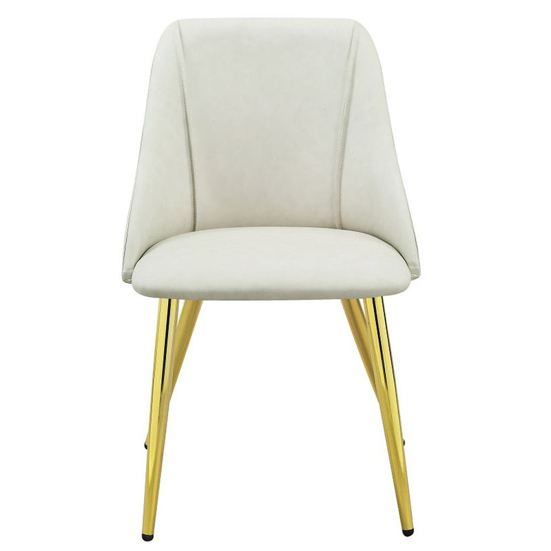 Gaines - Side Chair (Set of 2) - White Synthetic Leather - R&R Furniture Gallery (Fountain Valley, CA)