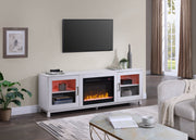 Summit - TV Stand Console With Fireplace - White Walnut Finish - R&R Furniture Gallery (Fountain Valley, CA)