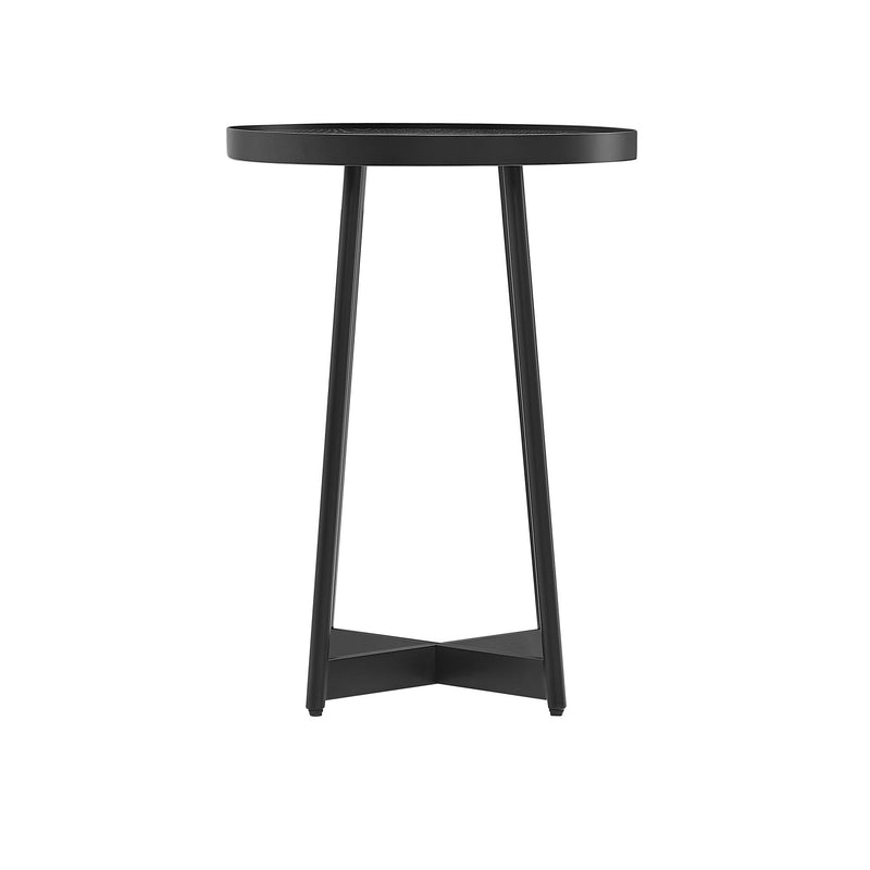 Ranlo - Round Accent Table With Geometric Legs - Black - R&R Furniture Gallery (Fountain Valley, CA)