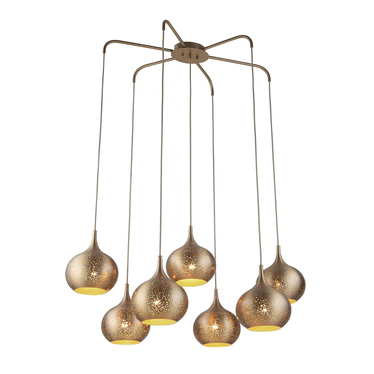Golden Onion - 7 Light Chandelier - Brass / Gold