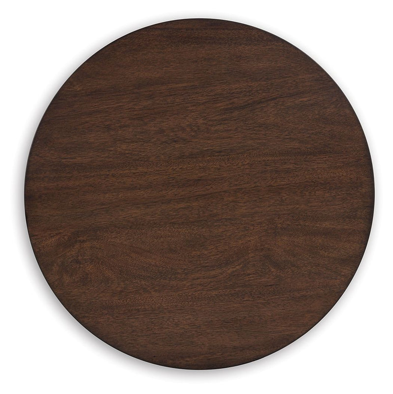 Korestone - Round End Table - Dark Brown - R&R Furniture Gallery (Fountain Valley, CA)