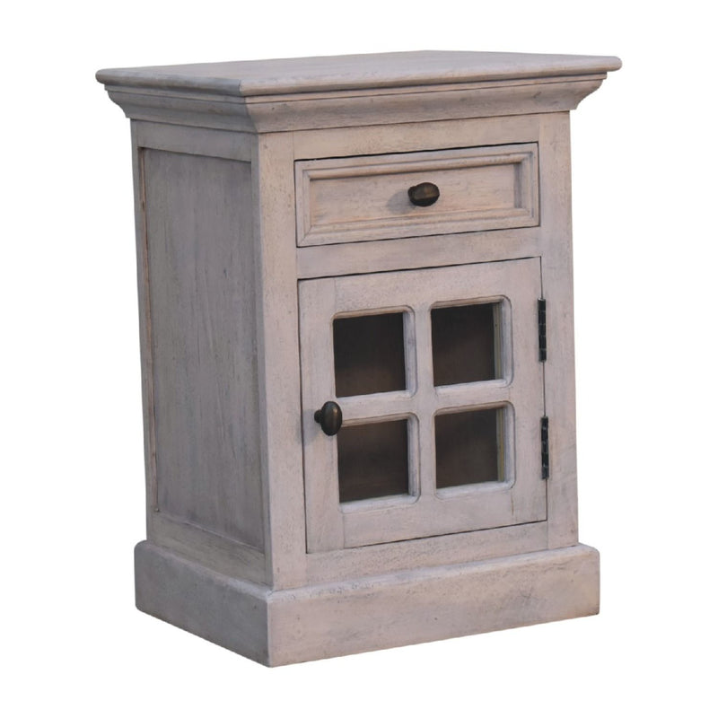 Glazed Bedside Table - Stone White - R&R Furniture Gallery (Fountain Valley, CA)
