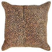 Leopard pattern accent pillow, 20x20 inches, camel and black colors, from Classic Home, featuring stylish animal print upholstery.
