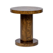 Bolin - Round Pillar Burl Accent Side Table - Walnut Brown - R&R Furniture Gallery (Fountain Valley, CA)